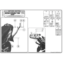   KAPPA HÁTSÓ DOBOZTARTÓ KONZOL SUZUKI GSF 600 '00-'04, 1200 BANDIT / S (00-05) (PLATNI NÉLKÜL)