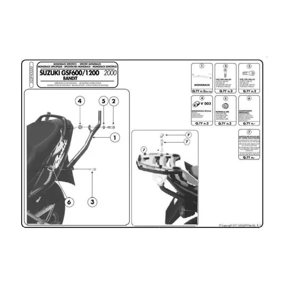 KAPPA HÁTSÓ DOBOZTARTÓ KONZOL SUZUKI GSF 600 '00-'04, 1200 BANDIT / S (00-05) (PLATNI NÉLKÜL)