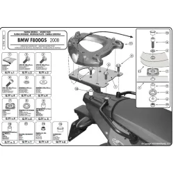   KAPPA HÁTSÓ DOBOZTARTÓ KONZOL BMW F 650GS / F 800GS (08-11) (MONOKEY PLATNIVAL)