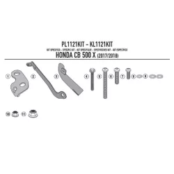   KAPPA ADAPTER KL1121 ÉS KLX1121 OLDALKONZOLOK FELSZERELÉSÉHEZ HONDA CB 500X (17-18) MODELLRE