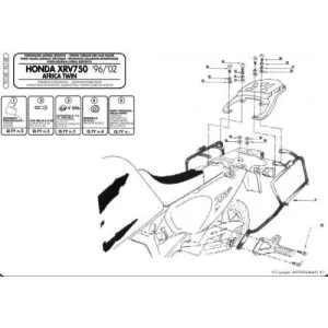 KAPPA MONOKEY OLDALKONZOL HONDA XRV 750 AFRICA TWIN (93-02) - SZINTÉN JÓ MONOKEY RETRO-FIT KVE K'VENTURE ALU ÉS KMS K'MISSION ALU DOBOZOKHOZ