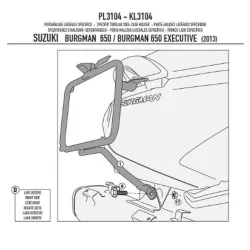   KAPPA OLDALDOBOZ TARTÓ KONZOL MONOKEY SUZUKI 650 BURGMAN / 650 BURGMAN EXECUTIVE '13-'20