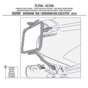 KAPPA OLDALDOBOZ TARTÓ KONZOL MONOKEY SUZUKI 650 BURGMAN / 650 BURGMAN EXECUTIVE '13-'20