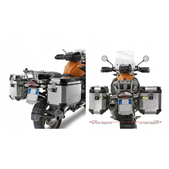 KAPPA OLDALDOBOZ TARTÓ KONZOL MONOKEY CAM SIDE BMW R 1200 GS (04-12), R 1200 GS ADVENTURE (06-13) - KFR K'FORCE ÉS KVG K'VOYAGER ALU DOBOZOKHOZ