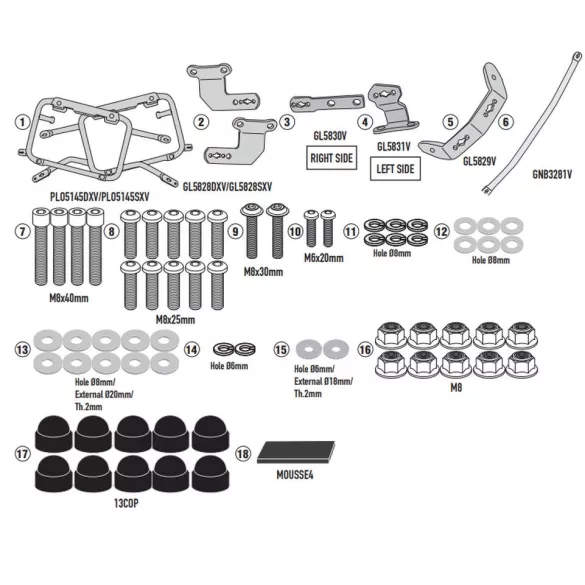KAPPA OLDALDOBOZ TARTÓ KONZOL MONOKEY CAM SIDE BMW F 900 GS '24- - KFR K'FORCE ÉS KVG K'VOYAGER ALU DOBOZOKHOZ