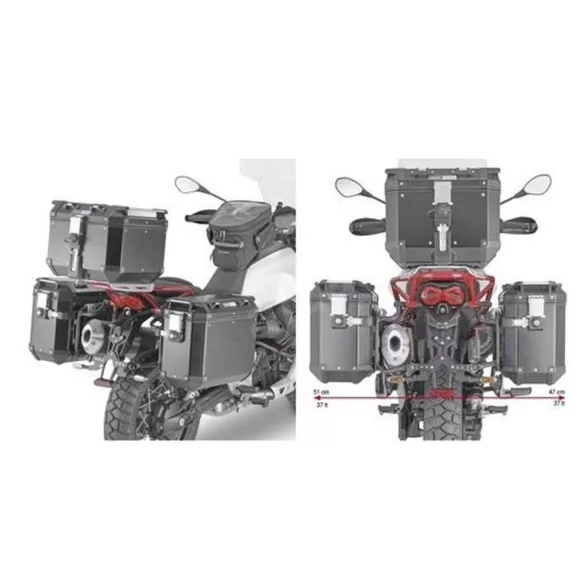 KAPPA GYORSKIOLDÓS OLDALDOBOZ TARTÓ KONZOL MONOKEY CAM SIDE MOTO GUZZI V85 TT '19-'23 - KFR K'FORCE ÉS KVG K'VOYAGER ALU DOBOZOKHOZ