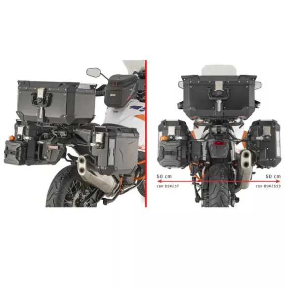 KAPPA OLDALDOBOZ TARTÓ KONZOL MONOKEY CAM SIDE KTM 1290 SUPER ADVENTURE R / S '21-'25 - KVG K'VOYAGER ALU DOBOZOKHOZ ( JOBB OLDALI KVGS33 SÜLLYESZTETT VÁLTOZATHOZ )