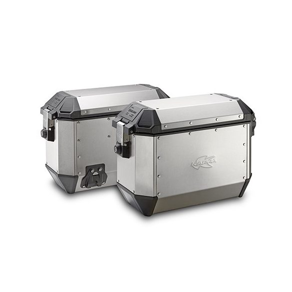 KAPPA OLDALDOBOZOK 36L MONOKEY KMS36A K'MISSION ALUMÍNIUM (PÁR = 2 DB) + KIEGÉSZÍTŐ ZÁR - KL, KLR, KLO, KLOR OLDALKONZOLOKHOZ