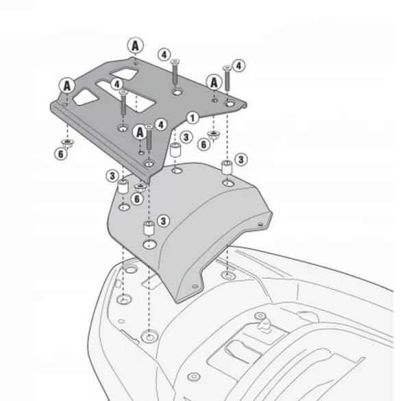 KAPPA HÁTSÓ DOBOZTARTÓ KONZOL HONDA FORZA 300 ABS (13-17) (MONOKEY PLATNIVAL)