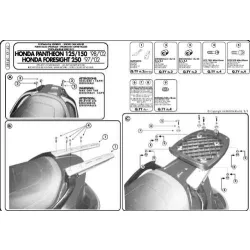   KAPPA HÁTSÓ DOBOZTARTÓ KONZOL HONDA FORESIGHT 250 (97-08), PANTHEON 125/150 (98-02) (PLATNI NÉLKÜL)