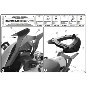 KAPPA HÁTSÓ DOBOZTARTÓ KONZOL TRIUMPH TIGER 1050 (07-12) (MONOKEY PLATNIVAL)