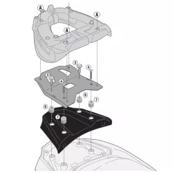   KAPPA HÁTSÓ DOBOZTARTÓ KONZOL KAWASAKI J 300 (14-15) (MONOLOCK KM6M PLATNIVAL, U-LAKAT HELYÉVEL)