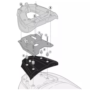 KAPPA HÁTSÓ DOBOZTARTÓ KONZOL KAWASAKI J 300 (14-15) (MONOLOCK KM6M PLATNIVAL, U-LAKAT HELYÉVEL)