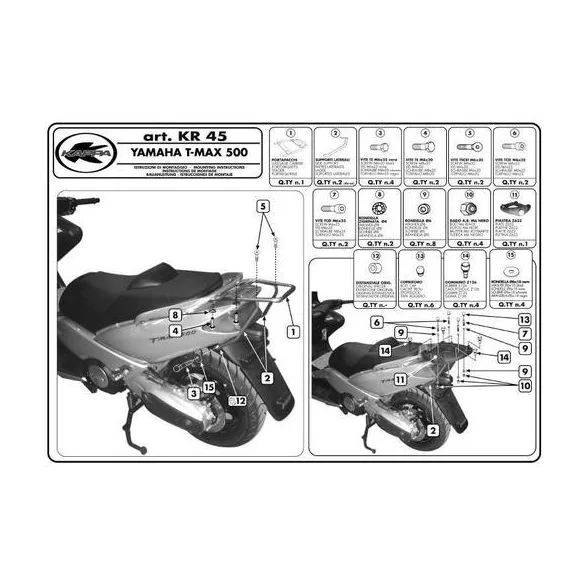 KAPPA HÁTSÓ DOBOZTARTÓ KONZOL YAMAHA T-MAX 500 (01-07) (MONOKEY PLATNIVAL)