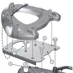   KAPPA HÁTSÓ DOBOZTARTÓ KONZOL BMW F 650GS (08-17), F 700GS (13-17), F 800GS (08-17), F 800 GS ADVENTURE (13-18) (MONOKEY PLATNIVAL)