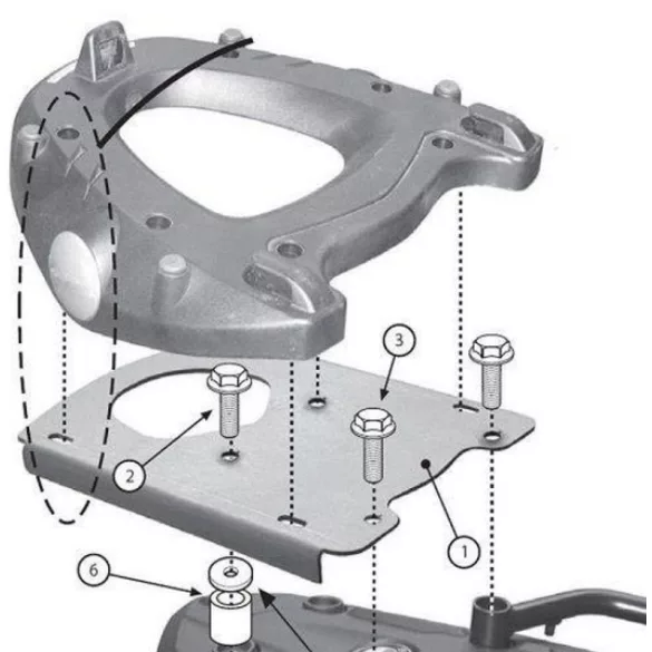 KAPPA HÁTSÓ DOBOZTARTÓ KONZOL BMW F 650GS (08-17), F 700GS (13-17), F 800GS (08-17), F 800 GS ADVENTURE (13-18) (MONOKEY PLATNIVAL)
