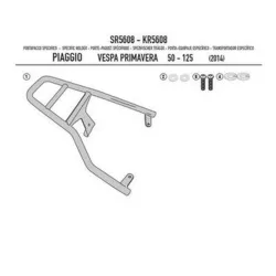   KAPPA KÖZPONTI DOBOZTARTÓ KONZOL PIAGGIO VESPA PRIMAVERA 50-125-150 (14-25), VESPA SPRINT 50-125-150 (14-25) ( PLATNI NÉLKÜL )