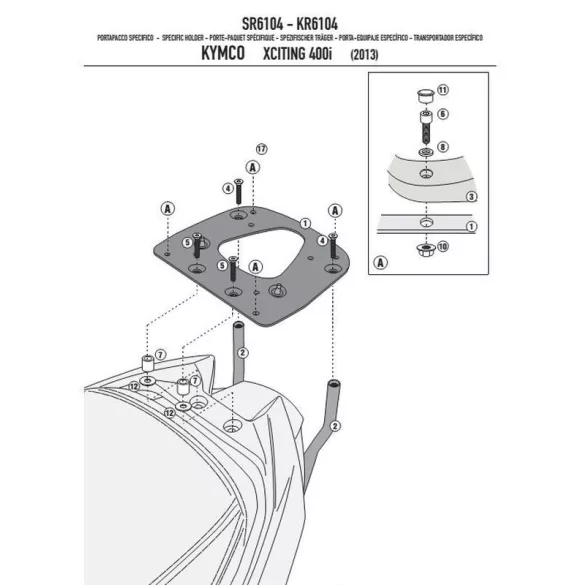 KAPPA HÁTSÓ DOBOZTARTÓ KONZOL KYMCO XCITING 400I (13-15) (MONOKEY PLATNIVAL)