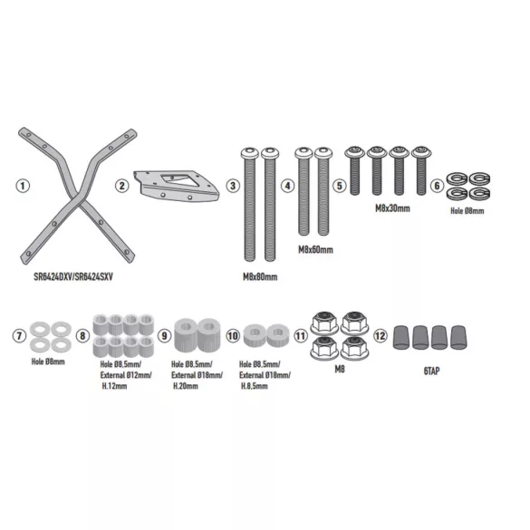 KAPPA KÖZPONTI DOBOZTARTÓ KONZOL TRIUMPH SCRAMBLER 400 X '24-'25, SPEED 400 '24-'25 ( PLATNI NÉLKÜL )