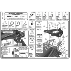   KAPPA HÁTSÓ DOBOZTARTÓ KONZOL BMW R 1150R (01-06), R 850R (03-07) (MONOKEY PLATNIVAL)
