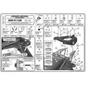 KAPPA HÁTSÓ DOBOZTARTÓ KONZOL BMW R 1150R (01-06), R 850R (03-07) (MONOKEY PLATNIVAL)