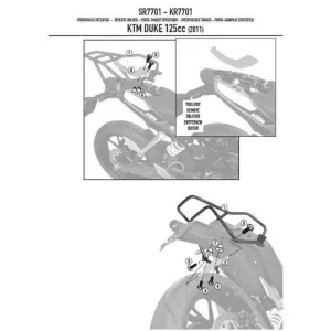 KAPPA HÁTSÓ DOBOZTARTÓ KONZOL KTM DUKE 125/200/390 (11-16) (PLATNI NÉLKÜL)