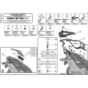 KAPPA HÁTSÓ DOBOZTARTÓ KONZOL HONDA CBF 1000/ST (10-14) (MONOLOCK PLATNIVAL)
