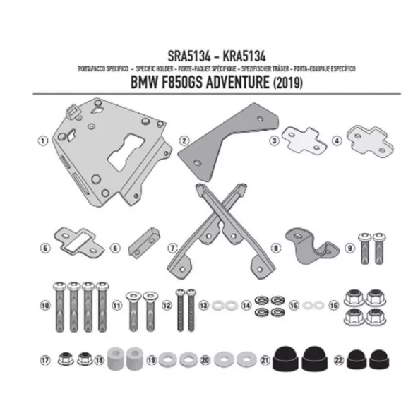 KAPPA KÖZPONTI DOBOZTARTÓ KONZOL BMW F 850/900GS ADVENTURE (19-25) ALUMÍNIUM MONOKEY