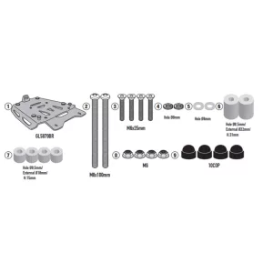 KAPPA KÖZPONTI DOBOZTARTÓ KONZOL (ELOXÁLT ALUMÍNIUM) VOGE VALICO 900 DSX '24-'25 ALUMÍNIUM MONOKEY