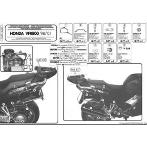 KAPPA KÖZPONTI DOBOZTARTÓ KONZOL HONDA VFR 800 (98-01) ( PLATNI NÉLKÜL )
