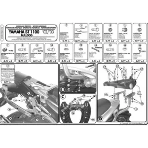 KAPPA KÖZPONTI DOBOZTARTÓ KONZOL YAMAHA BT 1100 BULLDOG (02-09) ( PLATNI NÉLKÜL )