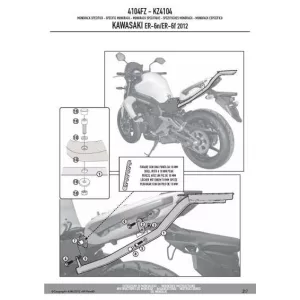 KAPPA KÖZPONTI DOBOZTARTÓ KONZOL KAWASAKI ER-6N / ER-6F 650 (12-16) ( PLATNI NÉLKÜL )