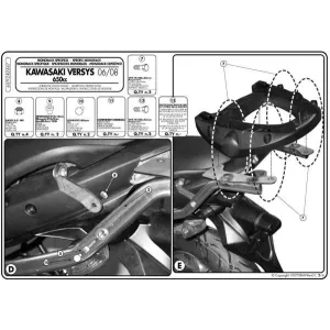 KAPPA KÖZPONTI DOBOZTARTÓ KONZOL KAWASAKI VERSYS 650 (06-09) ( PLATNI NÉLKÜL )