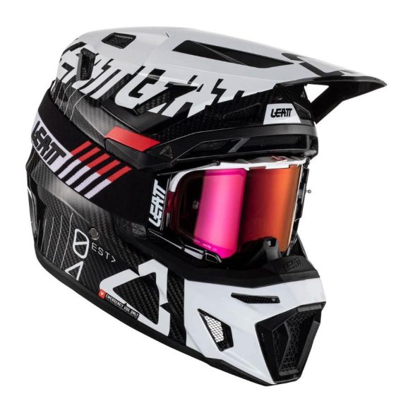 Leatt MOTO 9.5 Carbon V23 bukósisak, carbon-white , L