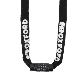   Oxford promóciós combi chain 8MM x 1,5M lopásgátló lánc 8MM - es szem - számkódos zárral