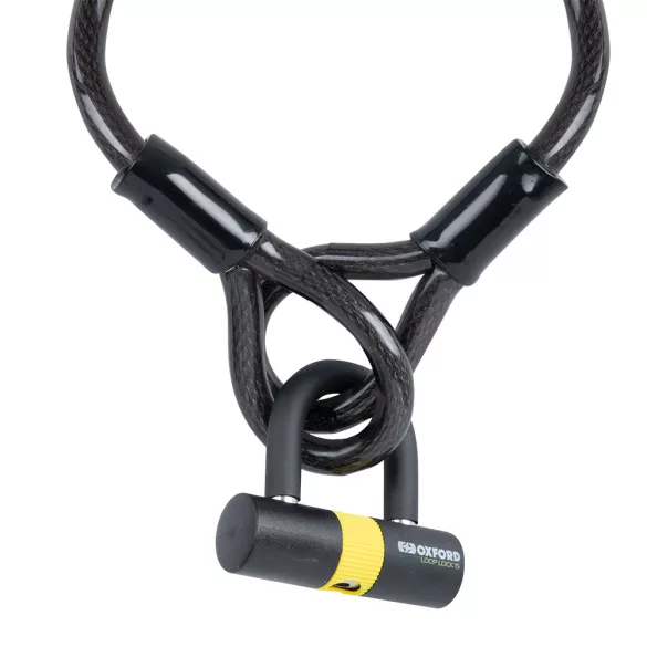 OXFORD LOOP LOCK ERŐSÍTETT ACÉL SODRONY LAKATTAL, HOSSZA 2M X 15MM BS