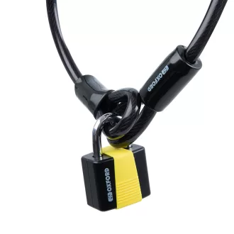   Oxford loop lock junior erősített acél lopásgátló sodrony lakattal, 1,8M x 10mm, fekete színű régi kód: OF222