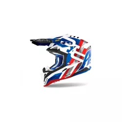 Aviator 3 Rainbow bukósisak, piros-kék-fehér fényes