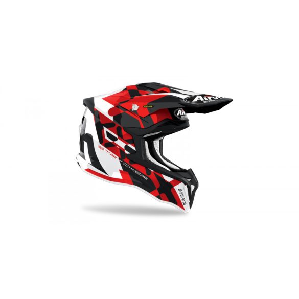 AIROH STRYCKER XXX bukósisak PIROS/FEHÉR/FEKETE ,