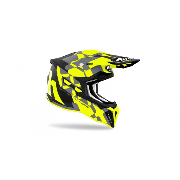 AIROH STRYCKER XXX bukósisak MATT FEKETE/FLUO , S MÉRETBEN