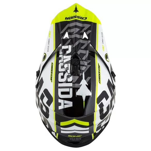 Cassida Cup Sonic black-white-fluo yellow-grey bukósisak