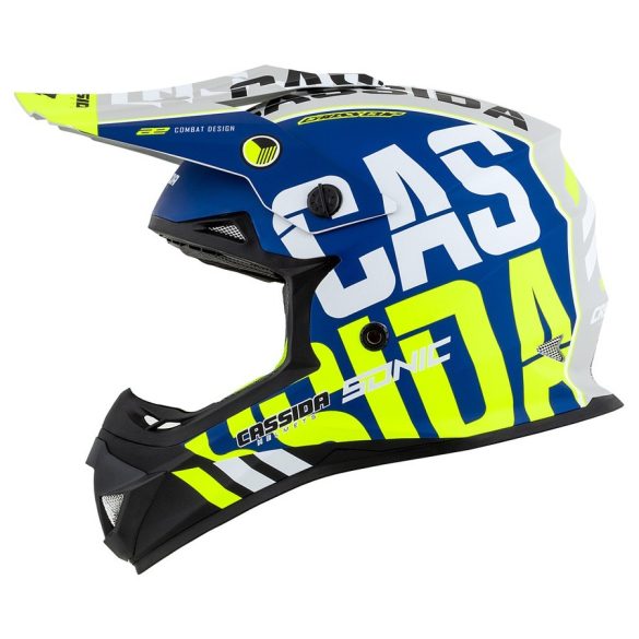 Cassida Cup Sonic blue matt-white-fluo yellow-grey bukósisak 2XL=63-64 CM