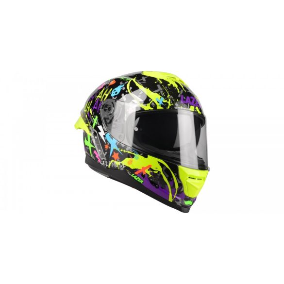 Lazer RAFALE SR CRAZY bukósisak, FEKETE / PURPLE / FLUO GREEN 