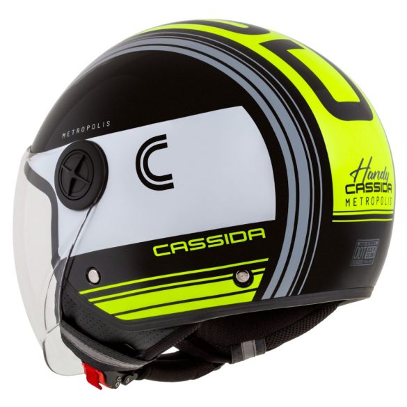 Cassida Metropolis Handy  black-white-fluo utcai bukósisak