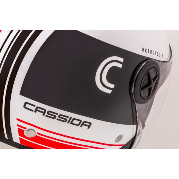 Cassida Metropolis Handy  white-red utcai bukósisak