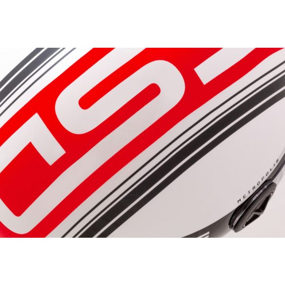 Cassida Metropolis Handy  white-red utcai bukósisak