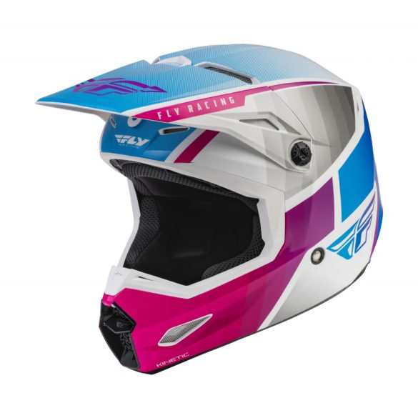 Fly Racing kinetic drift white-blue-pink bukósiasak