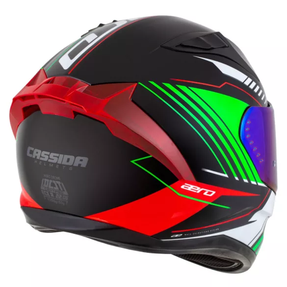 Cassida Aero Drome bukósisak - fekete-fehér-zöld