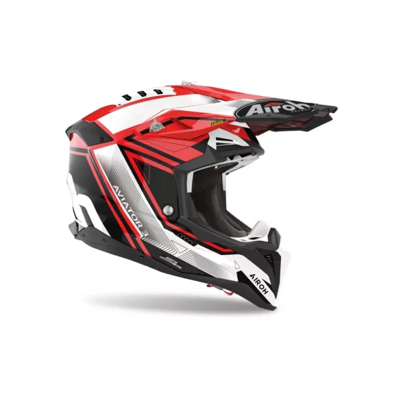 Aviator 3.0 League bukósisak, piros -fekete-fehér matt