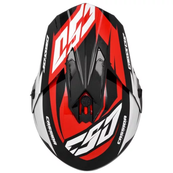 Cassida Cup Two piros-fehér-fekete bukósisak XL=61-62CM